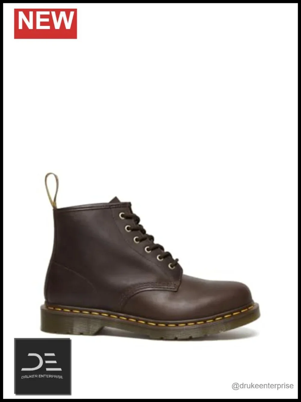 Leather 6 Eye Bootie Lace Up Ankle Boots